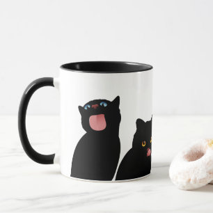 Caneca Blep! Gatos pretos que lambem Windows