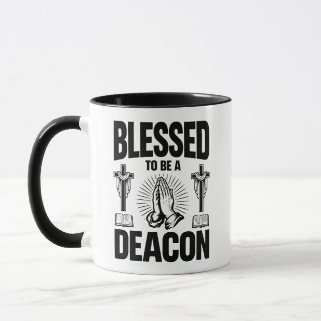 Caneca Blessed to Be a Deacon Inspirational Prayer (Esquerda)