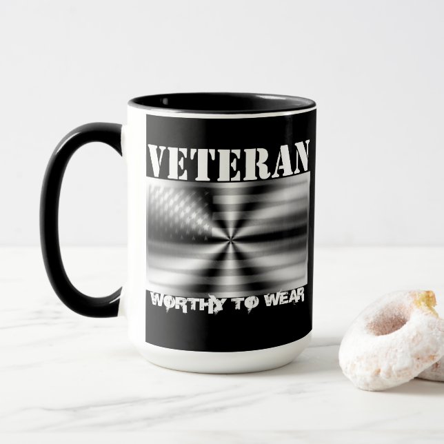 Caneca Blindagem de Sinalizador dos EUA - Veterano - Dign (Com Donut)