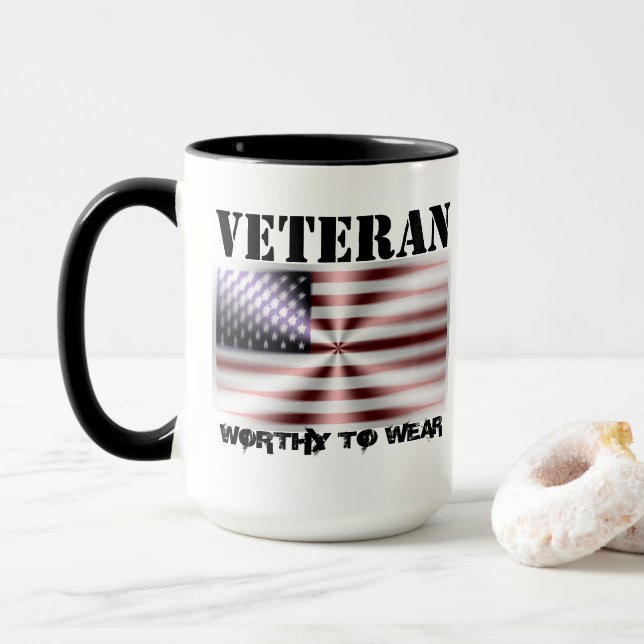 Caneca Blindagem de Sinalizador dos EUA - Veterano - Dign (Com Donut)