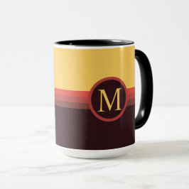 Caneca Bloco de Cor Preto Amarelo Amarelo Personalizado