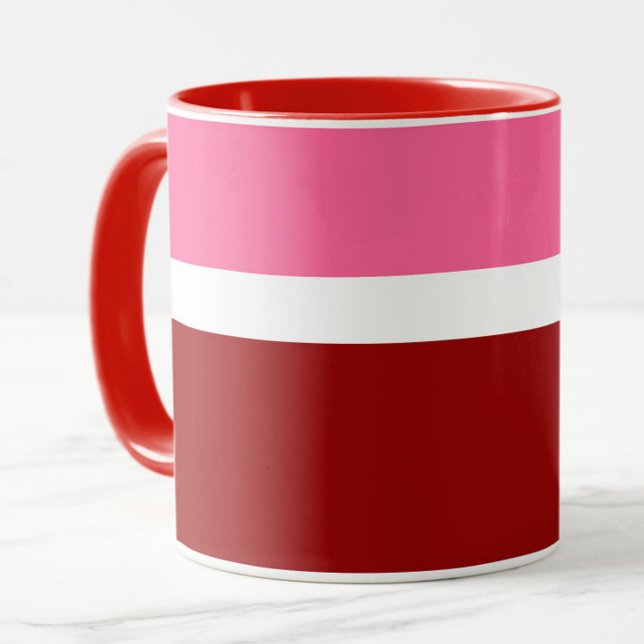 Caneca Bloco de Cor Rosa Branco Marrom Vermelho (Criador carregado)