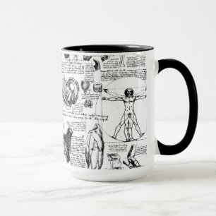 Caneca Bloco de desenho da anatomia de da Vinci