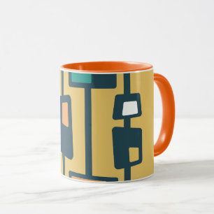 Caneca Blocos Amarelos Funky de Meados do Século