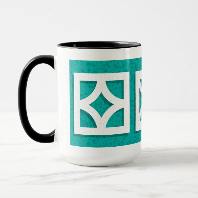 Caneca Blocos de Brisa dos Meados do Século Aqua (Esquerda)
