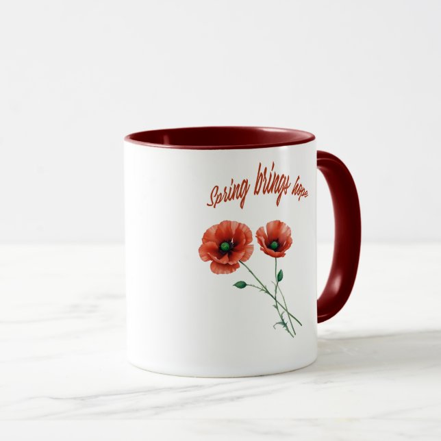 Caneca Bloom com esperança - Primavera Flower Mug (Frente Esquerda)