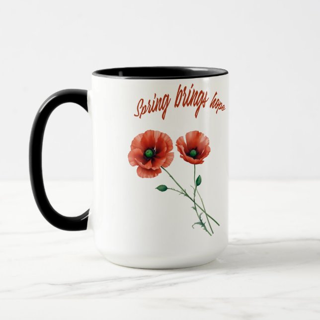 Caneca Bloom com esperança - Primavera Flower Mug (Esquerda)