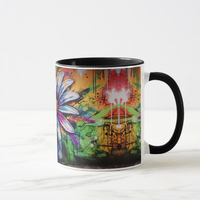 Caneca Blooms Urbanos - Grafite e Fusão Floral (Direita)