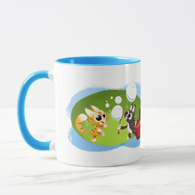 Caneca BLOQUEANDO BOBBLES CATS por Jeff Willis Art (Esquerda)