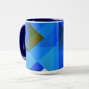 Caneca Bloqueio de Cor Azul Geo Art
