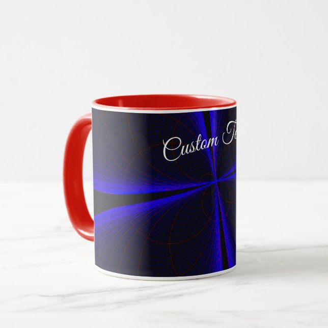 Caneca Blue Accent Clover Leaf Geometric Coffee Mug (Frente Esquerda)