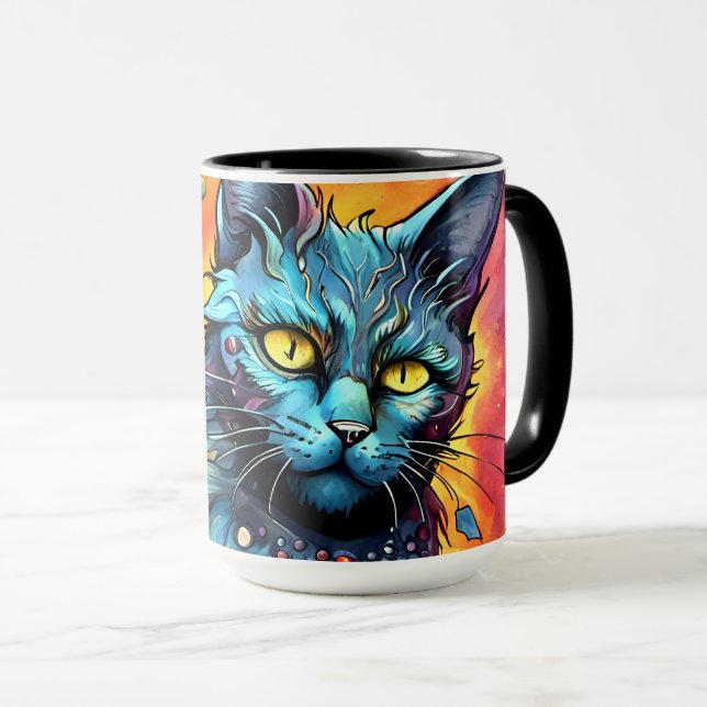 Caneca Blue Cat I (Frente Esquerda)
