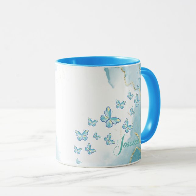 Caneca Blue Combo Marble Mug (Frente Esquerda)
