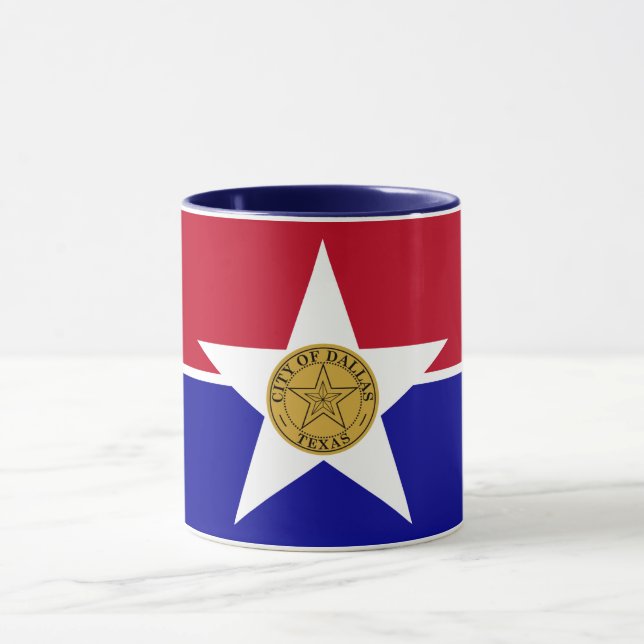 Caneca Blue Combo Mug com bandeira de Dallas (Centro)