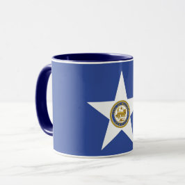 Caneca Blue Combo Mug com bandeira de Houston