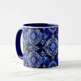 Caneca Blue Decorative Ornaments Holiday Mug