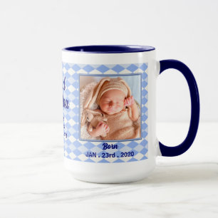 Caneca Blue Diamonds Proud New Grandpa 2 Photo