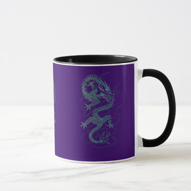 Caneca Blue Dragon Asian Art Design (Direita)
