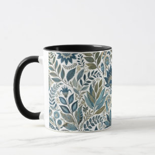 Caneca Blue e Green deixam Design floral