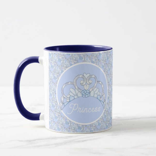 Caneca Blue e Silver Tiara Mug personalizáveis (Esquerda)