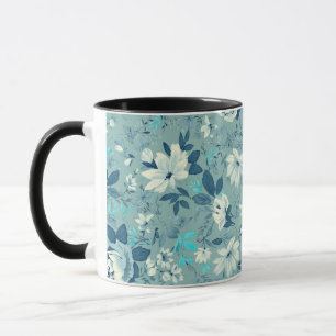 Caneca Blue Floral Cerâmica Mug
