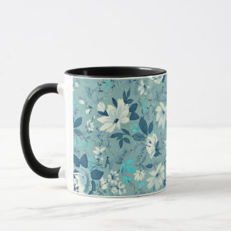 Caneca Blue Floral Cerâmica Mug