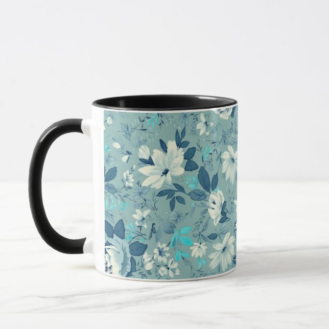 Caneca Blue Floral Cerâmica Mug (Esquerda)
