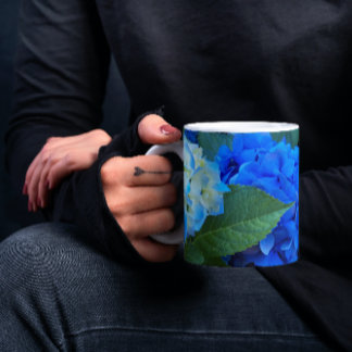 Caneca Blue Hydrangea Blooms Floral