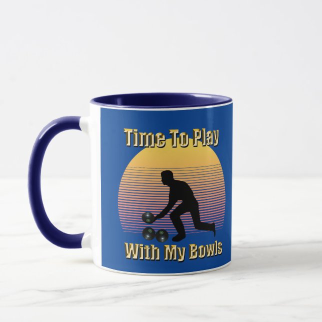 Caneca Blue Lawn Bowls Tocam Tempo, Café Mug (Esquerda)