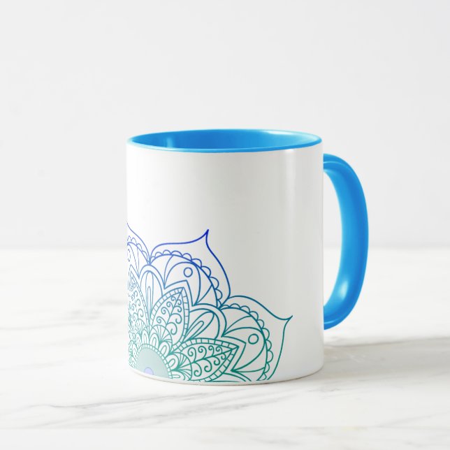 Caneca Blue Mandala (Frente Esquerda)
