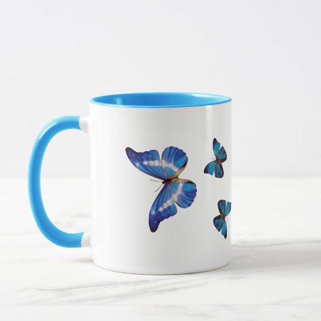Caneca Blue Morpho Butterflies Coffee Mug (Esquerda)