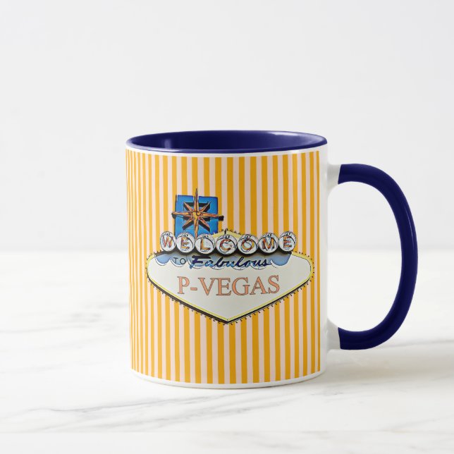 Caneca Blue Orange P-Vegas Platteville Wisconsin Mug (Direita)