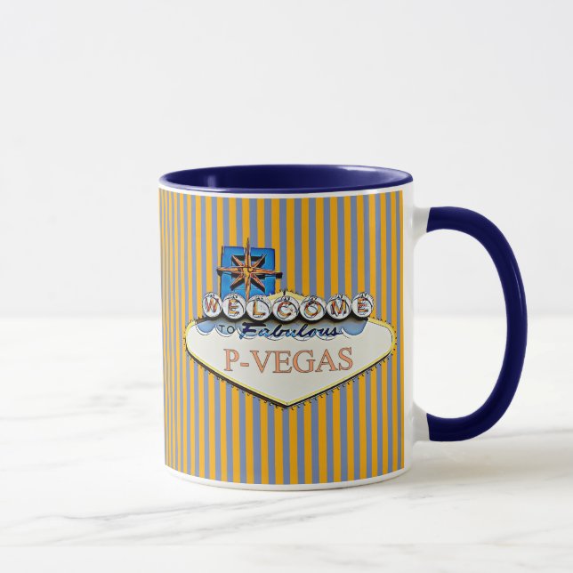 Caneca Blue Orange P-Vegas Platteville Wisconsin Mug (Direita)