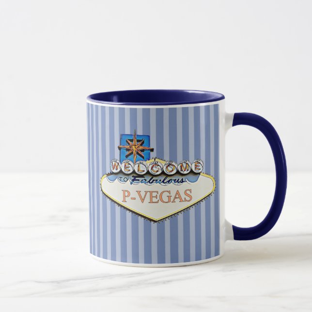 Caneca Blue Orange P-Vegas Platteville Wisconsin Mug (Direita)