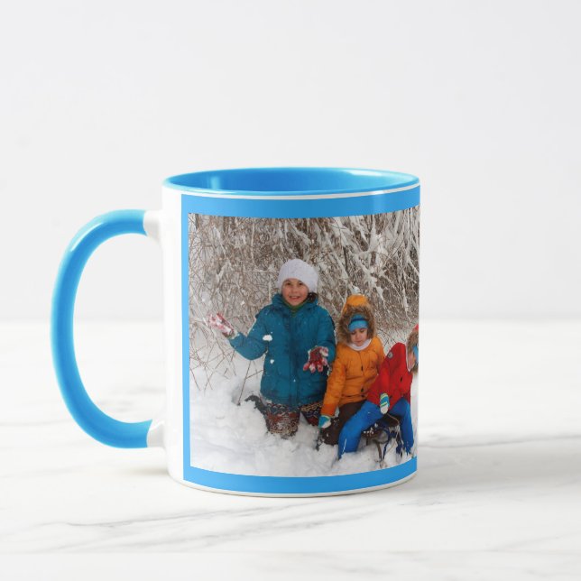 Caneca Blue Personalize o módulo de fotos para presentes  (Esquerda)