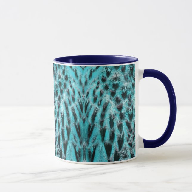 Caneca Blue plumage - cool feather design (Direita)
