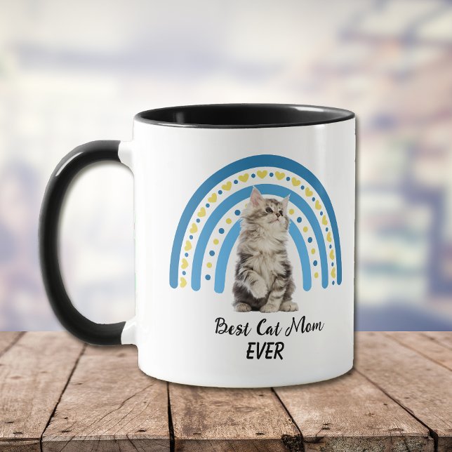 Caneca Blue Rainbow Best Cinza Maine Coon Cat (Criador carregado)