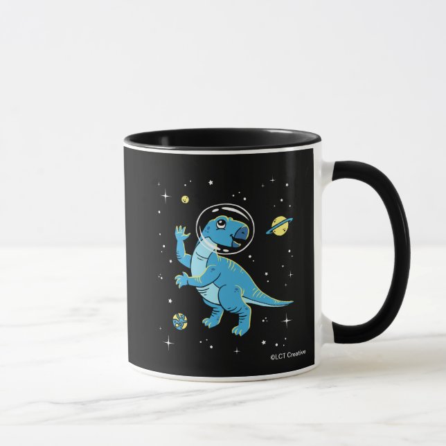 Caneca Blue Rhabdodon Dinos No Espaço (Direita)