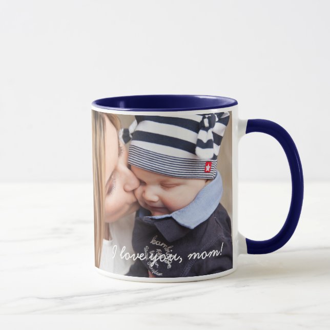 Caneca Blue Ringer Mug Adicionar Fotografia E Texto (Direita)