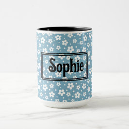 Caneca Blue White Daisies Mug