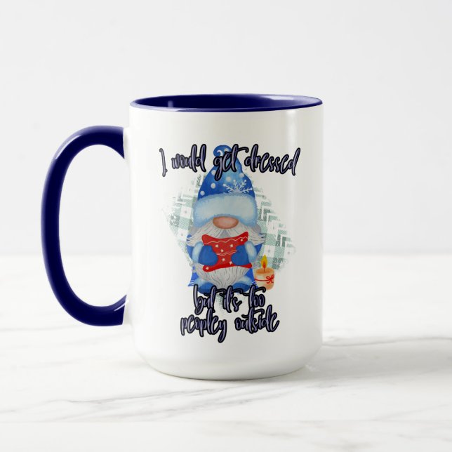 Caneca Blue Winter Funny Gnomo To People Out (Esquerda)
