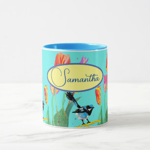 Caneca Blue Wren - Ave australiano Nome das mulheres