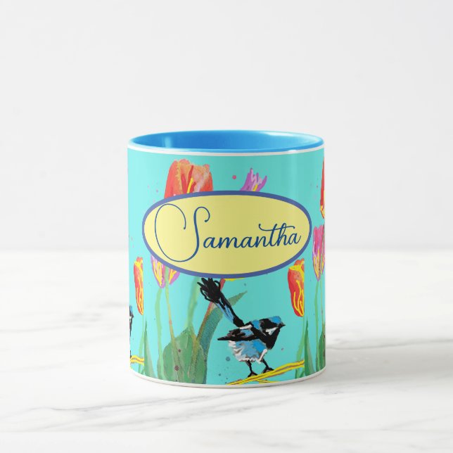 Caneca Blue Wren - Ave australiano Nome das mulheres (Centro)