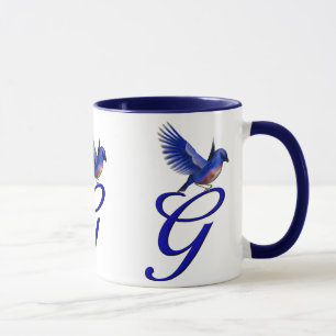 Caneca Bluebird Monograma inicial G Elegante
