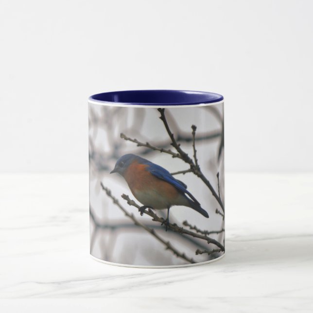 Caneca Bluebird Nature Lover Bird Lover Winter Mug (Centro)