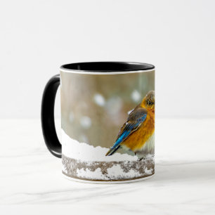 Caneca Bluebird oriental na neve - Foto original