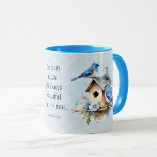 Caneca Bluebird Scripting Mug Birdhouse Eclesiastes