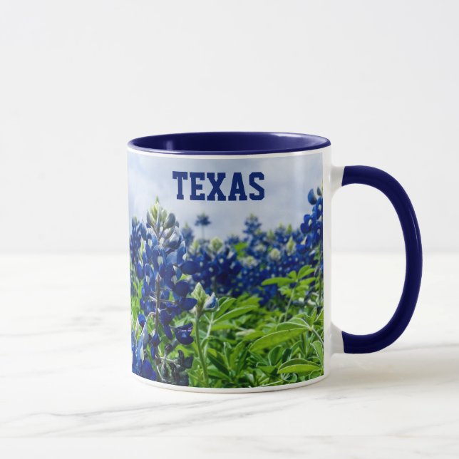 Caneca Bluebonnets Blue Flowers Texas Texan Floral Mug (Direita)