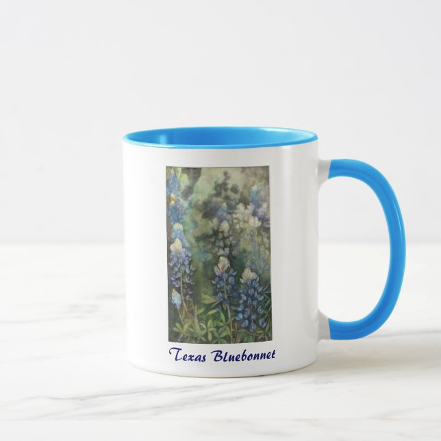Caneca Bluebonnets da aguarela (Direita)
