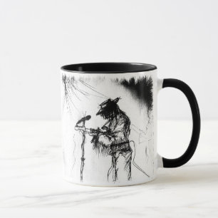 Caneca Blues Music Guitar Player e Banda no Palco